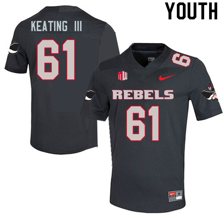 Youth #61 Graham Keating III UNLV Rebels College Football Jerseys Sale-Charcoal - Click Image to Close